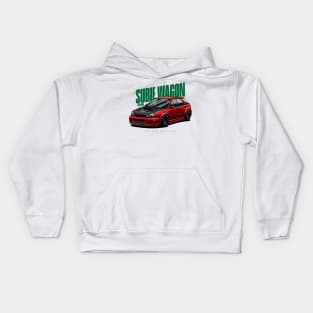 Subie Wagon (red) Kids Hoodie